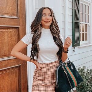 Short sleeve mock neck top